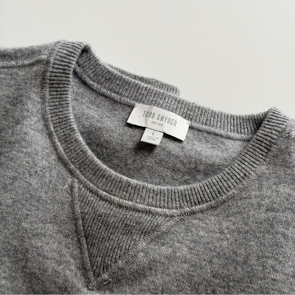 Todd Snyder Striped Cashmere Sweater, Gray, Men’s Size M